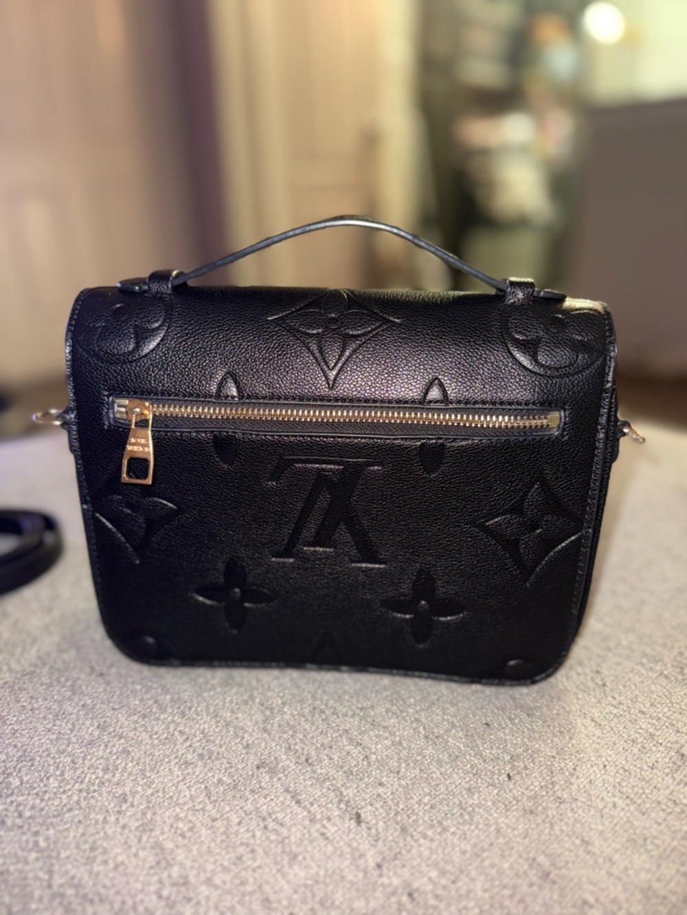 Louis Vuitton Black Monogram Empreinte Pochette with Gold Hardware - Picture 12 of 16